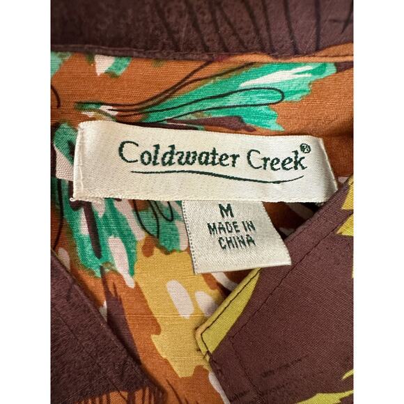 Coldwater Creek Women silk Floral Print Artsy Jacket Blazer Coat Sz M - Picture 12 of 13